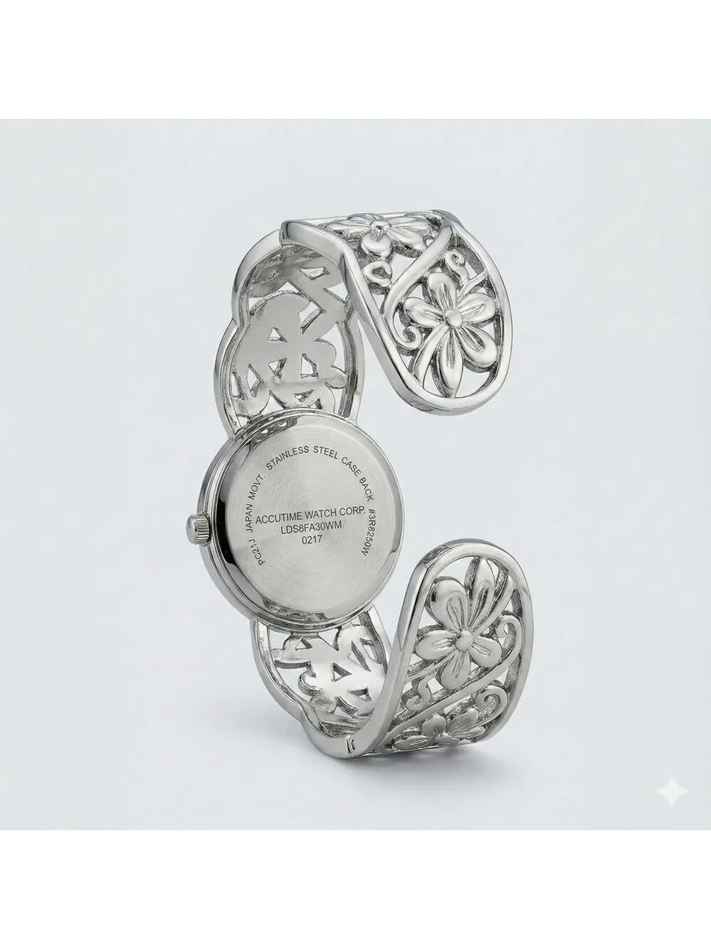 Women's Silver Plated Watch Crystal Accents